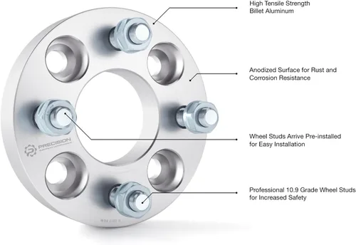Vista 6 de RockTrix 4x4 Espaciadores de rueda, espaciadores de rueda para carrito de golf de 1 pulgada de espesor Compatibles con EZ GO EZGO Club Car, tuercas