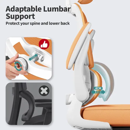 Vista 4 de TRALT Silla de oficina ergonómica, silla de escritorio de malla para el hogar de 330 libras, sillas de escritorio de oficina con ruedas, cómoda