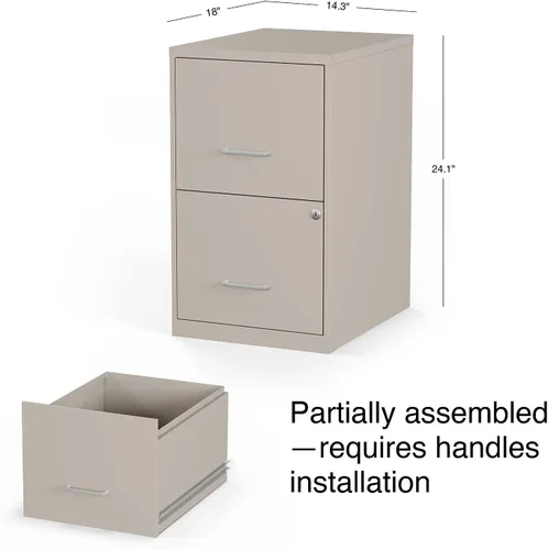 Vista 3 de STAPLES Gabinete de archivos vertical de 2 cajones con bloqueo de masilla/beige de 18 pulgadas D