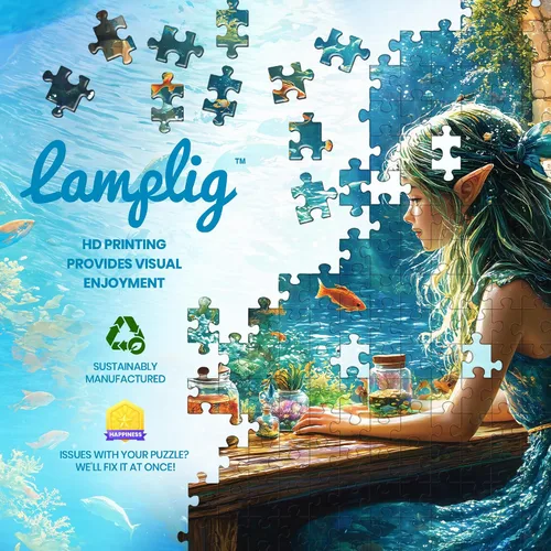 Vista 9 de 1000 Peice Puzzle for Adults Fantasy Undersea Girl Ocean Puzzles Chica submarina