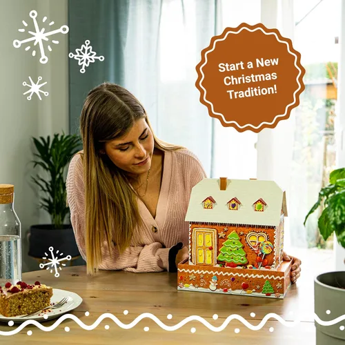 Vista 5 de Ravensburger - Casa de pan de jengibre 3D con luces - Rompecabezas de 216 piezas - Casa tradicional de pan de jengibre con base resistente e