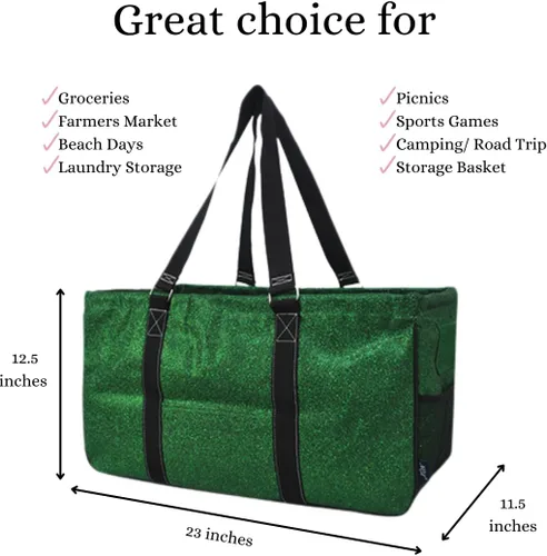 Vista 112 de NGIL Bolsa de comestibles reutilizable extra grande plegable de gran tamaño para comestibles, almacenamiento, picnic, playa, Estampado