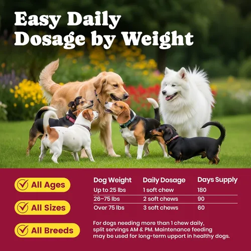 Vista 7 de Glucosamina para perros – Suplemento masticable para cadera y articulaciones para personas mayores y de razas grandes, suplemento articular