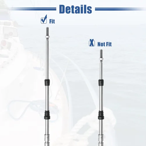 Vista 5 de uxcell Cable de caja de control remoto de cambio de acelerador marino de 11 pies 11.2 ft de 134 pulgadas para motor fuera de borda Sistema