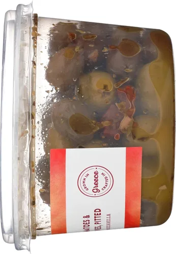 Vista 6 de MEDITERRANEAN MARKET BY DIVINA Aceitunas de tomate secadas al sol marinadas sin hueso, 8.1 onzas