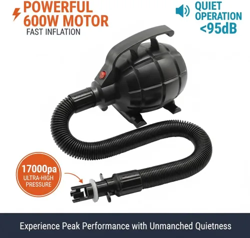 Vista 4 de Walfront Bomba de aire JZ-505 600W Bomba de aire eléctrica para inflables y equipos inflables grandes, bomba de colchón de aire multifunción de alta