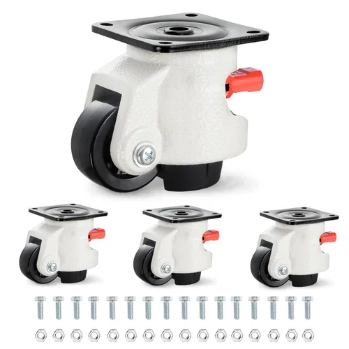 Vista 9 de W B D WEIBIDA Ruedas niveladoras resistentes con diseño de mango de trinquete mejorado, ruedas giratorias de 360 grados, ruedas ajustables con pies