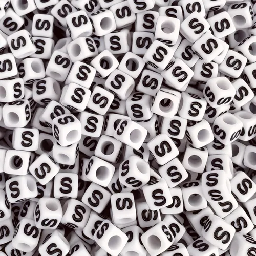 Vista 14 de Amaney - 800 cuentas de letras negras cuadradas de 0.236 in para hacer joyas, collares, pulseras