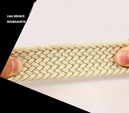 Vista 6 de Juego de 2 cinturones elásticos de tela trenzada para mujer