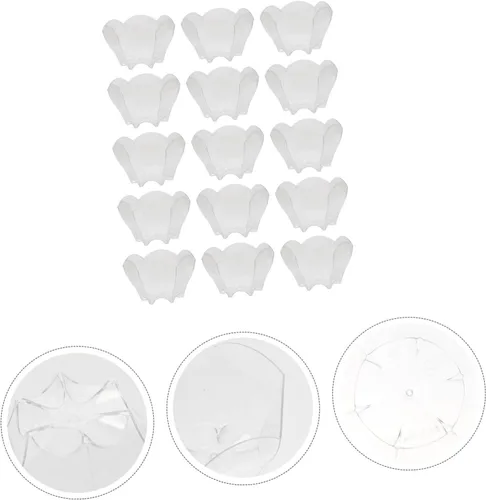 Vista 3 de Juego de 24 cuencos de postre de flores para pudín, mousse, jalea para uso en el hogar, restaurante, caja fuerte de plástico