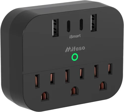 Vista 9 de Elementos esenciales para cruceros, barra de contactos para crucero con enchufe plegable, elementos esenciales de viaje con USB C, extensor