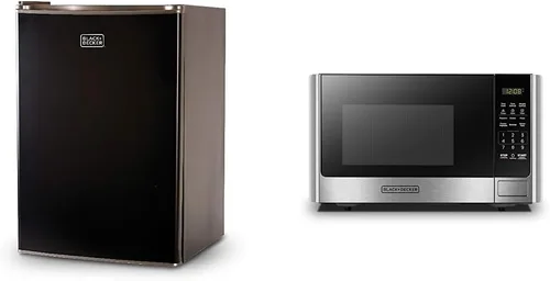 Vista 17 de BLACK+DECKER BCRK25B - Refrigerador compacto Energy Star de una sola puerta con congelador, 2.5 pies cúbicos, negro y horno microondas COMFEE