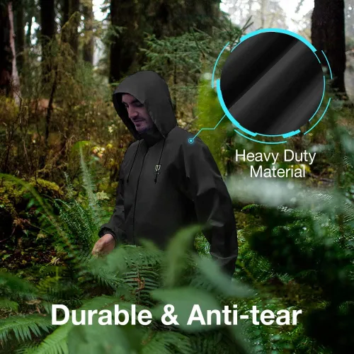 Vista 6 de Traje de lluvia TIDEWE, impermeable, transpirable, ligero, 2 piezas