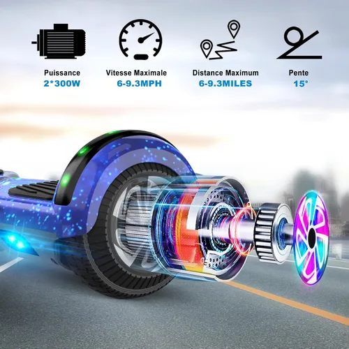 Vista 45 de CBD Scooter with Corlorful LED Lights,6.5" Wheels, Dual 300W Motor Scooter for Kids Girls Boys Adults, All Ages