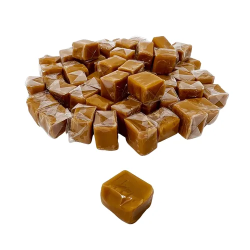 Vista 3 de Dulces especiales de vacaciones de caramelo de vainilla suave - 1 lb - Golosinas gourmet de caramelo cuadrado de vainilla masticable al