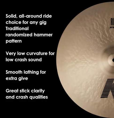 Vista 4 de Zildjian Serie K - Platillo ride de 20 pulgadas (50,8 cm)