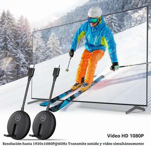 Vista 4 de Kit de transmisor y receptor HDMI inalámbrico. Soporte de extensor