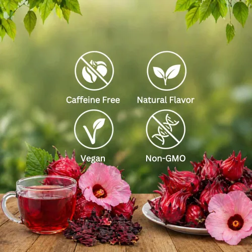 Vista 3 de ZAVBE Té de Hibisco 4oz Flor de Hibisco Seca Perfecta para Té de Hibisco en Hojas Sueltas, Flor de Jamaica, Cortada y Tamizada Envasada en Bolsa