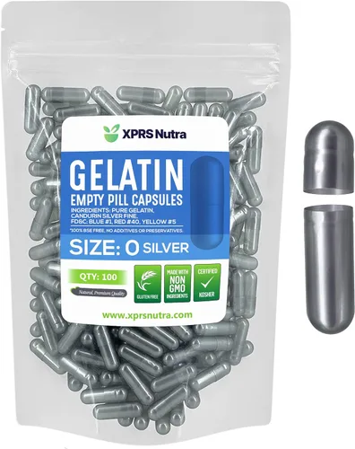 Vista 47 de XPRS Nutra Size 0 Empty Capsules - 100 Count Empty Gelatin Capsules - Pills DIY Capsule Filling - Pure Bovine Pill Gel Caps for Do-It-Yourself