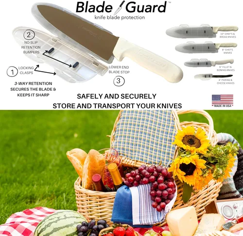 Vista 8 de Protector de hoja de cuchillo fabricado en Estados Unidos, almacenamiento y transporte seguros para cuchillos de cocina, apto para lavavajillas