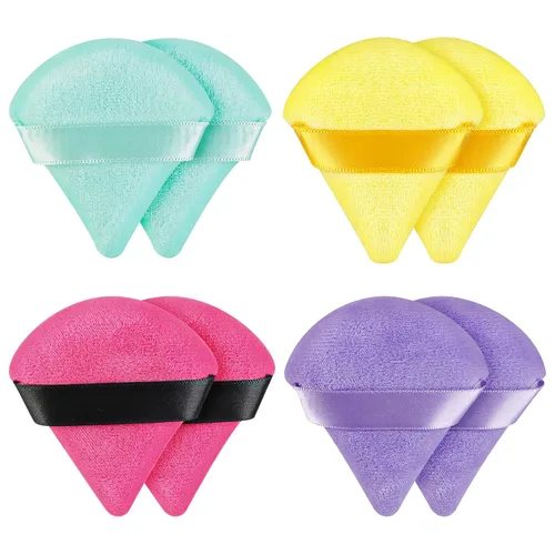 Vista 10 de 8 piezas triángulo polvo soplo cara triángulo suave maquillaje Puff terciopelo cosmética base licuadora esponja belleza maquillaje herramientas