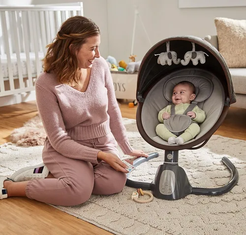 Vista 7 de Safety 1st 5 modos Bluetooth Swing, Bluetooth habilitado con pantalla táctil digital y control remoto, Dunes Edge