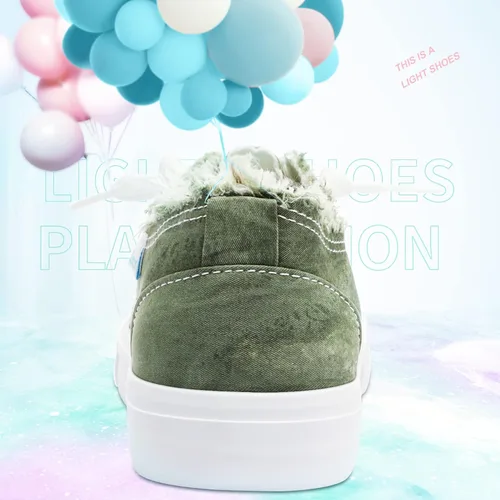 Vista 4 de Obtaom Play Tenis de lona para mujer, sin cordones, a la moda, blanco desgastado y estampado de leopardo