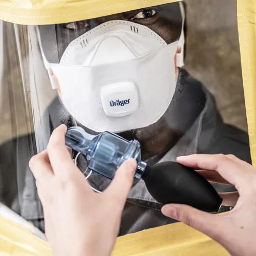 Vista 8 de Dräger X-plore 1950 V N95 mascarilla respiradora con válvula de exhalación Mascarilla respiradora aprobada por NIOSH