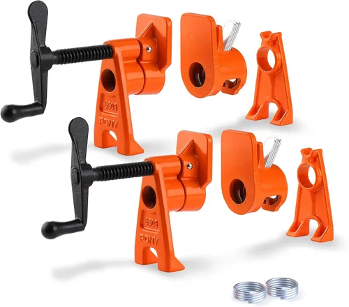 Vista 8 de PONY Paquete de 2 52 abrazaderas de tubo de encolado de madera para tubo negro de 1/2 pulgada