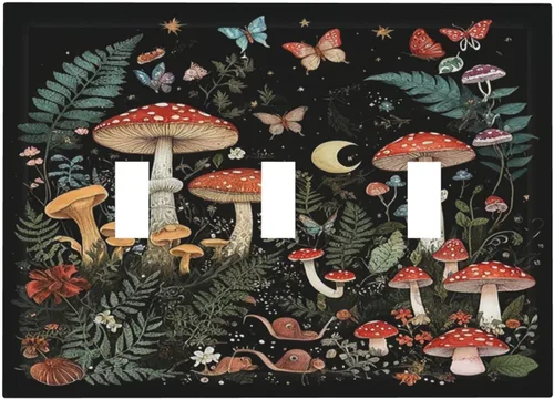 Vista 41 de Cubiertas de enchufe de pintura floral de grafiti de girasol abstracto, 1 palanca, 1 combinación basculante, placas de interruptor eléctrico, placa