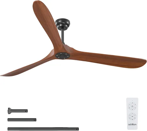 Vista 10 de addlon Ventiladores de techo de 42 pulgadas con luces y control remoto, reversibles, 3 cuchillas de madera, 6 velocidades, regulables 3CCT