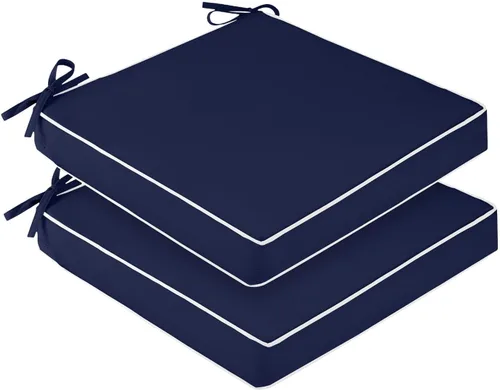 Vista 47 de downluxe Cojines impermeables para sillas de exterior para muebles de patio, cojín para silla de patio de 18 x 18 x 2 pulgadas con lazos ajustables