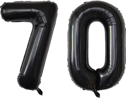 Vista 75 de Globos gigantes de números negros de 40 pulgadas, globos de aluminio de Mylar con helio para cumpleaños, globo número 0 para decoración de fiestas