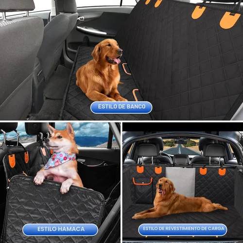 Vista 6 de Funda de asiento de automóvil para perro, funda de asiento trasero, compatible con reposabrazos, 100% impermeable y antideslizante, protector