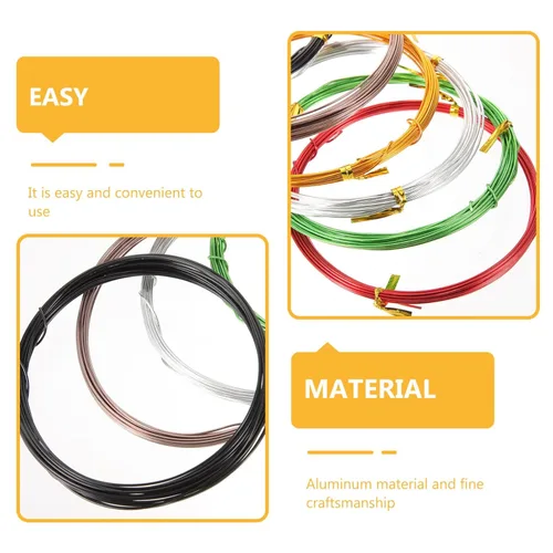 Vista 8 de Yardwe Bonsái árbol modelado alambre 6pcs soporte línea aluminio para tejer metal valla poste titular