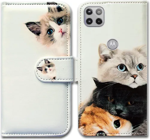 Vista 22 de Bcov Motorola One 5G Ace - Funda de piel con tapa y diseño de pájaro negro, con ranuras para tarjetas, cierre magnético y soporte