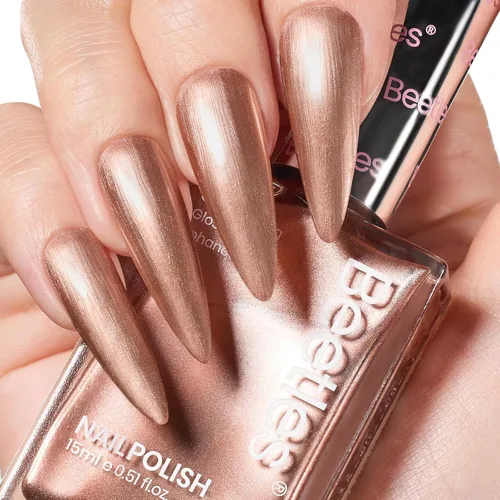 Vista 10 de Beetles - Esmalte de uñas morado – Violeta nublado de 0.51 onzas líquidas, esmalte de uñas morado pastel con purpurina de secado rápido para uñas