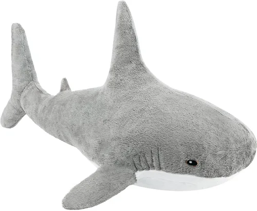 MUPI Animal de Peluche Tiburón 11" Lindo Juguete de Tiburón Almohadas de Peluche Tiburones de Algodón Suave Peluches Muñeco de Animal Marino del gris