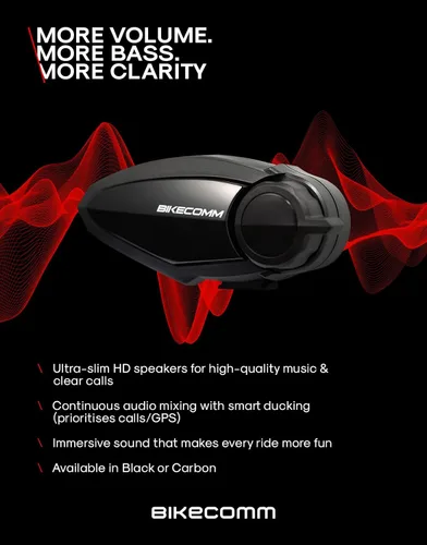 Vista 3 de BIKECOMM BK-S2 - Intercomunicador de auriculares Bluetooth para motocicleta, altavoces inalámbricos de rango de 1200 M, sistema de comunicación