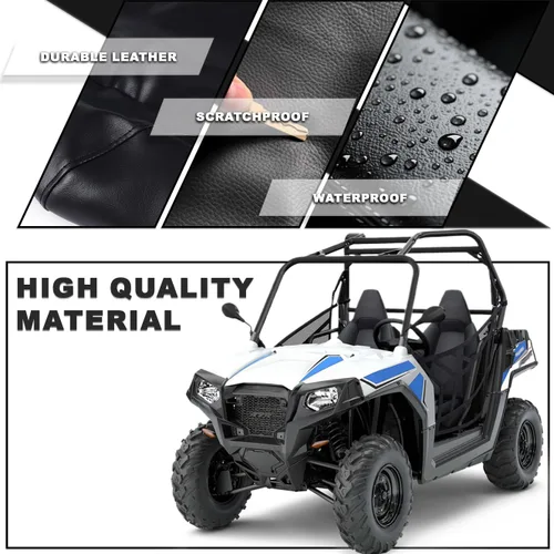 Vista 12 de CHEDA Seat Cover Kit, Compatible with 2012-2018 RZR 570/2008-2014 RZR 800/2011-2014 RZR 900/2014-2017 ACE 325/570, Leather Standard Black