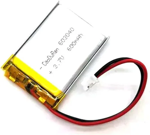 Vista 2 de Batería recargable de iones de polímero de litio Li Lipo de 3.7V con conector JST de 2 pines de 0.079 in/0.049 in (603040 600mAh 2.0Jst)