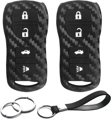 2 piezas compatibles con Nissan 350Z Altima Armada Maxima Quest Sentra Infiniti EX35 FX35 FX45 G35 I35 Q45 QX56 aspecto de fibra de carbono cubierta