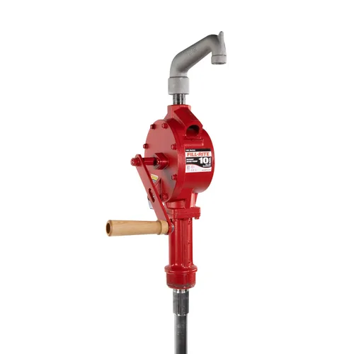 Vista 17 de Fill-Rite FR152 bomba de mano de pistón con manguera y boquilla, color rojo