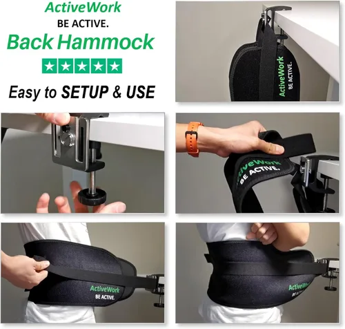 Vista 5 de Sistema de hamaca de espalda – Cinturón de soporte lumbar para usuarios de escritorio de pie – Ergonómico, cómodo, alivio del dolor de espalda baja