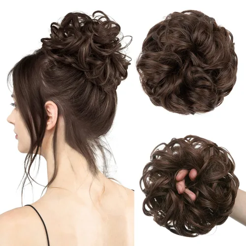 Vista 31 de CJL HAIR Extensiones de cabello ondulado y rizado de tamaño grande para mujer, extensiones de cabello sintético para cola de caballo de caballo