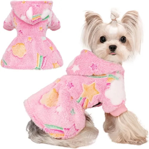 Vista 8 de Sudadera con capucha para perro, ropa de invierno para perros pequeños, niño, niña, ropa para mascotas, vestido para perros, abrigos para clima