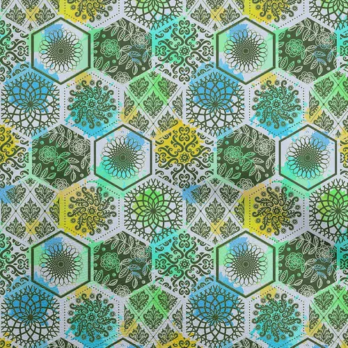 Vista 11 de oneOone Cotton Flex Dark Blue Fabric Floral DIY Clothing Quilting Fabric Print Fabric by Yard 40 Inch Wide-2H