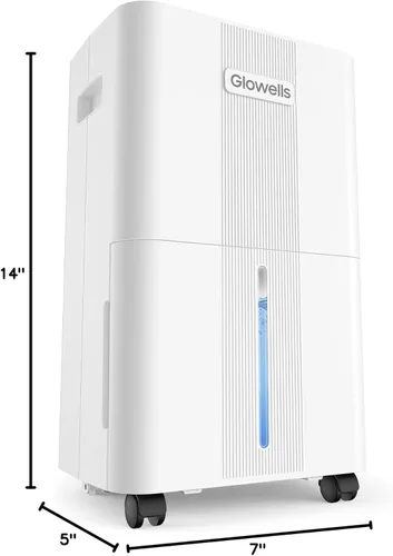 Vista 6 de Deshumidificadores Growells de 1500 pies cuadrados para el hogar, deshumidificador de 21 pintas con manguera de drenaje para sótano, control