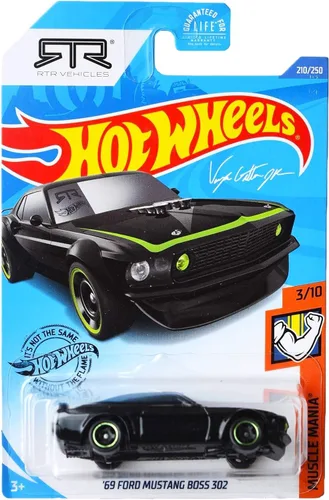 Hot Wheels 2020 Muscle Mania 69 Ford Mustang Boss 302, negro 210/250