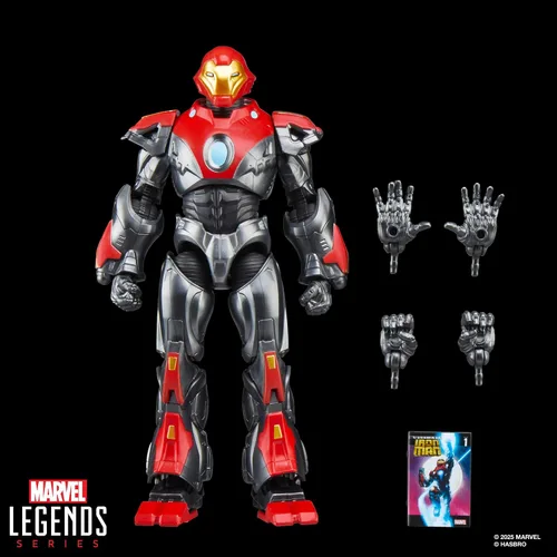 Vista 11 de Serie Marvel Legends Ultimate Iron Man, Figura de acción coleccionable de 6 pulgadas inspirada en cómics con accesorio de cómic a